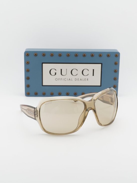Gucci GG2176S 006 Rectangle Sunglasses - Shiny Transparent Beige/Beige main image 9